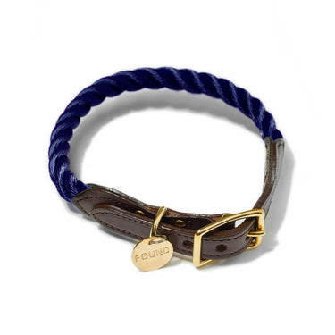 navy rope leather cat dog collardog collarsfound my animalxs 380968 375x375 crop center