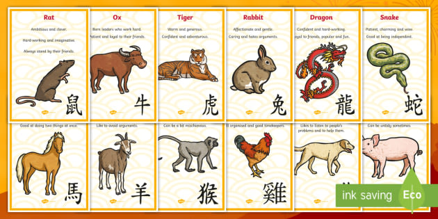 t t 2823 chinese new year zodiac animal characteristics posters ver 2